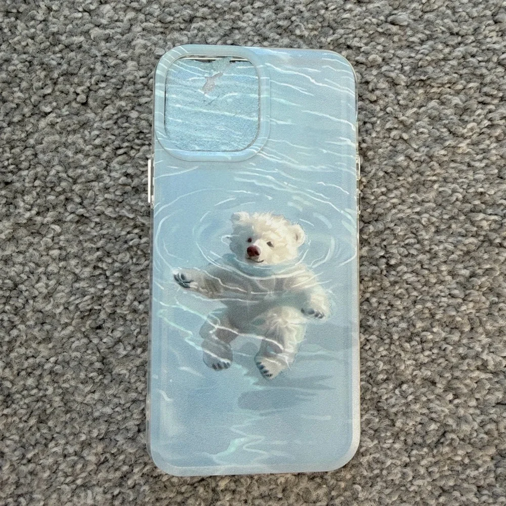 Polar Bear Aesthetic iPhone 13 Pro Max Case Cute Arctic Bear Like New